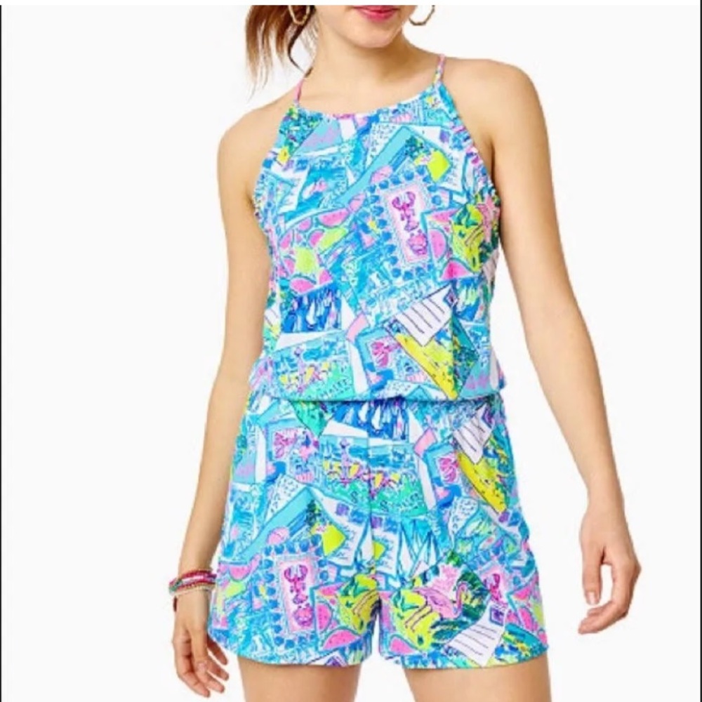 NWT Lilly Pulitzer Dayley Romper in Wish You Were Here